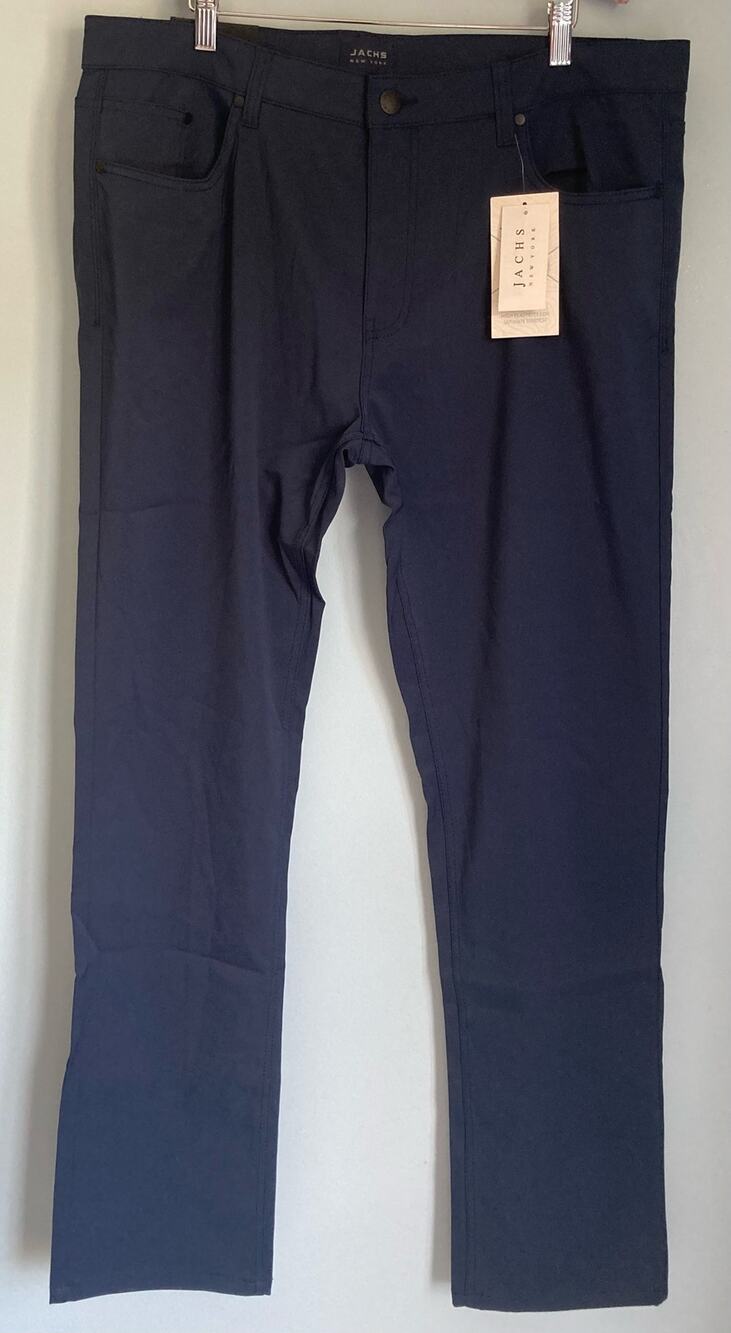 Jachs New York Men's Pants 38x32 Navy Slim Straight Fit